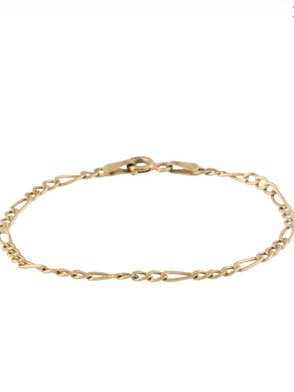 Delicate Figaro Link Bracelet in Gold Tone